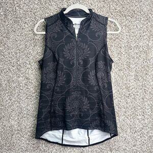 SheBeest Cycling Shirt Women’s Large Black and Grey Patterned Sleeveless